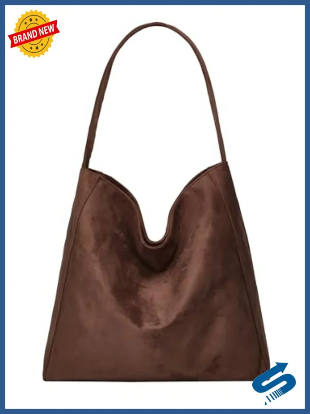 Vintage Suede Hobo Tote, Retro Shoulder Bag, Travel Carryall